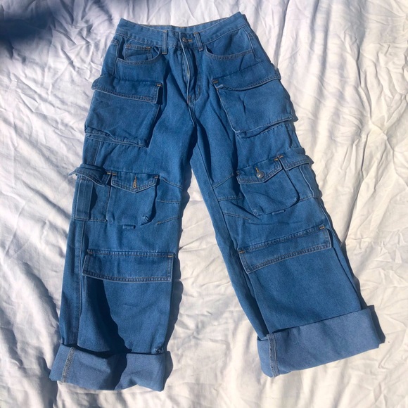 Blue Baggy Pants *cargot pants - Picture 3 of 3